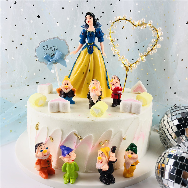 Set 8 Mô Hình Công Chúa Bạch Tuyết Trang Trí Bánh