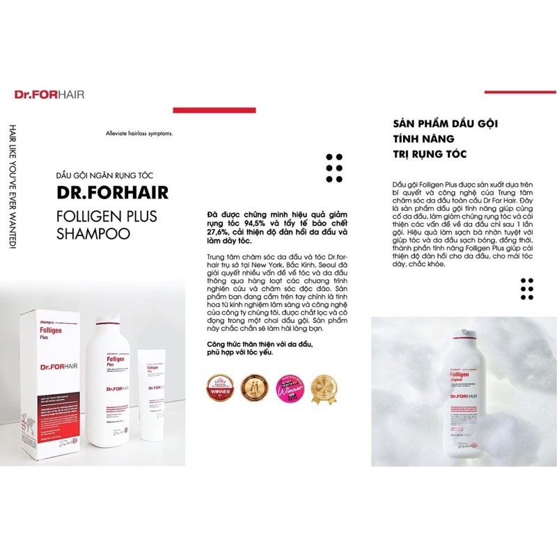 Dầu gội đầu Hàn quốc Dr.ForHair cao cấp- Đại Lý Chính Thức Quận 1