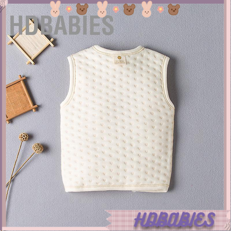 HDbabies Áo khoác trẻ em bằng vải cotton thân thiện với làn da Mềm mại ấm áp có đệm bông ép cho sơ sinh ghi lê mùa thu đông