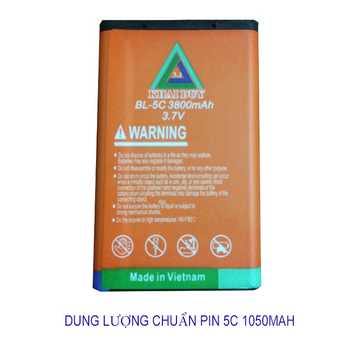 Pin BL 5c Dung Lượng 3800mah Chính Hãng Khai Duy Dùng Cho Điện Thoại 5 Ngày Trở Lên