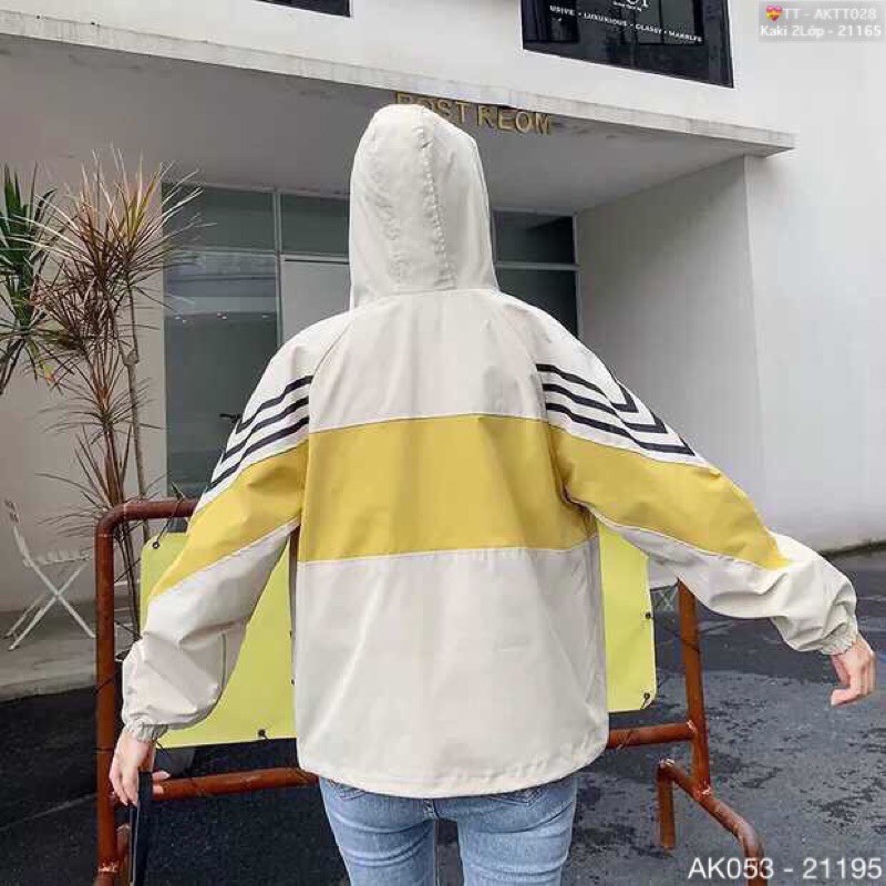 Áo Khoác KaKi 2 Lớp Nam Nữ Bomber Jackets PHỐI MÀU TAY 3 SỌC - AK1053