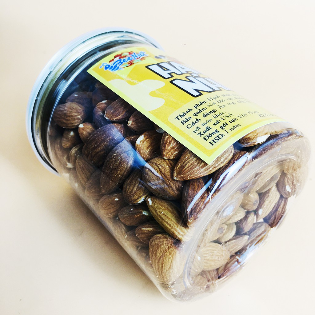 (Hũ 300g) Hạt hạnh nhân tách vỏ Mỹ Hạnh nhân rang sấy tự nhiên Hạt dinh dưỡng Đồ ăn vặt Healthy BeeNut