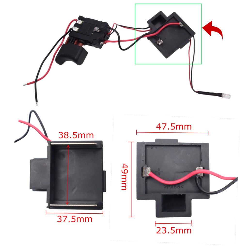 Công tắc máy cưa kiếm 21v kèm chân gài pin Makita