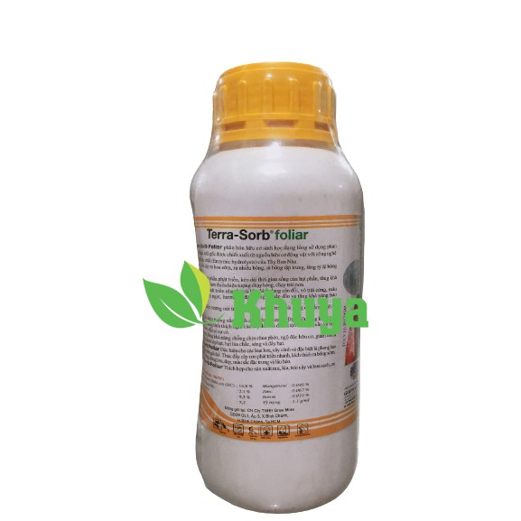 Phân bón lá hữu cơ sinh học Growmore Terra Sorb Foliar Siêu To Lá chai 500ml