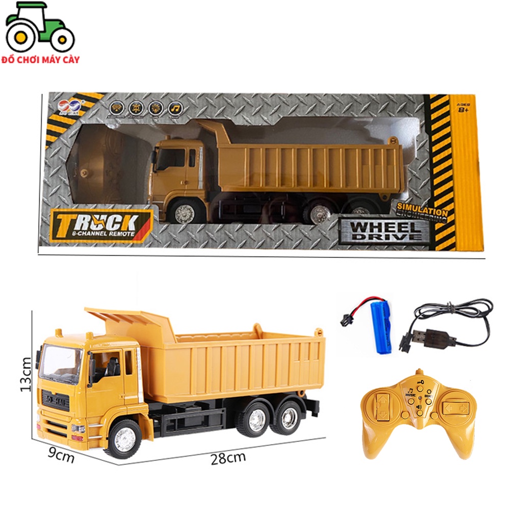 Xe ben khiển từ xa , xe máy cày đồ chơi, xe công trình, MCT02