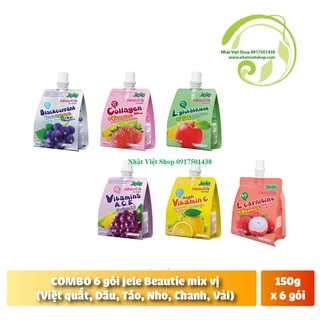 [Chính Hãng] Combo Mix Vị 6 Gói Nước Trái Cây Thạch Jele Beautie (150g x 6 Gói)