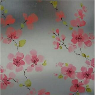 Decal dán kính 5m họa tiết hoa đào đỏ