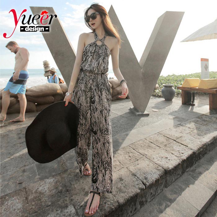 Jumpsuit Đi Biển Phong Cách Bohemian One Piece Size S-Xl