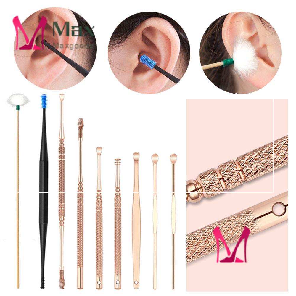 Bộ Dụng Cụ Lấy Ráy Tai Chất Lượng Cao Chuyên Dùng|Dụng Cụ Massage Tai Hai Đầu Bằng Thép Không Gỉ Cao Cấp Tiện Dụng