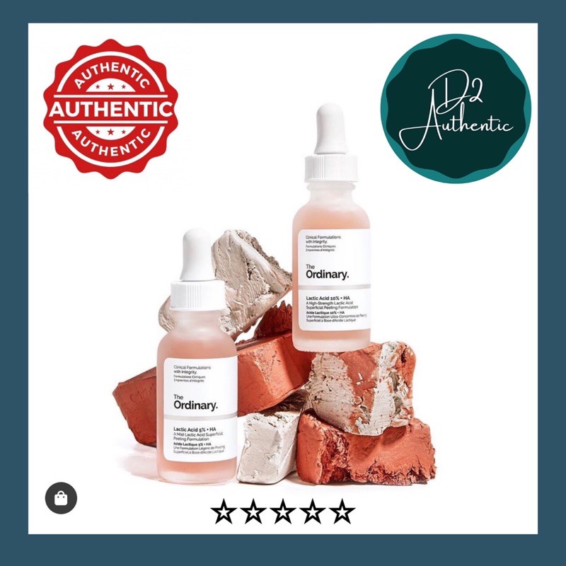(Auth-Kèm Bill) Serum tẩy da chết hoá học - Lactic Acid 5% + HA và Latic Acid 10% + HA – The Ordinary