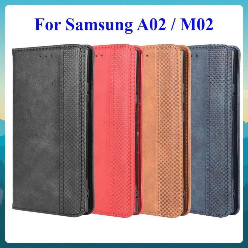 [FreeShip] Bao da dạng ví Samsung Galaxy A02 / M02 dùng chung (cam kết xịn) hit nam châm, ngăn đựng 