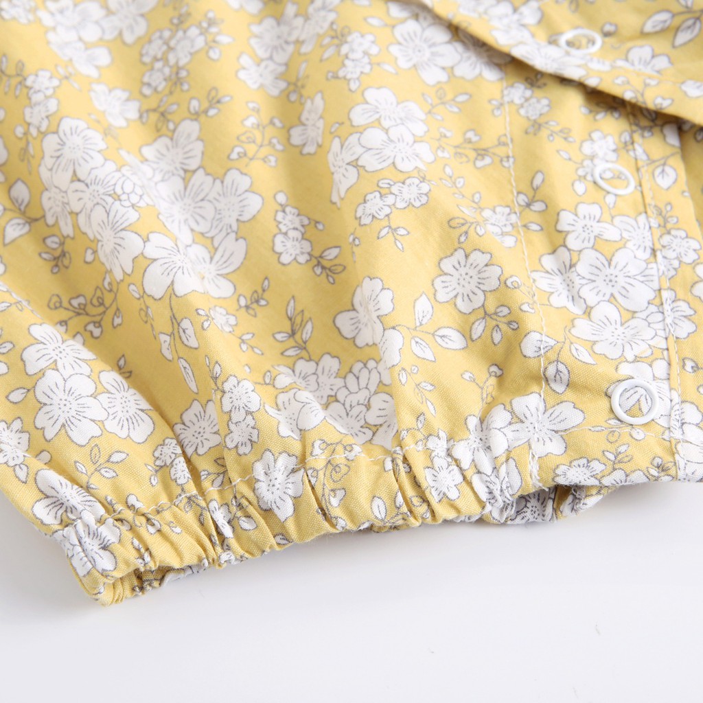 Áo Liền Quần Sanlutoz Họa Tiết Hoa Vàng Thời Trang Mùa Hè Dành Cho Bé