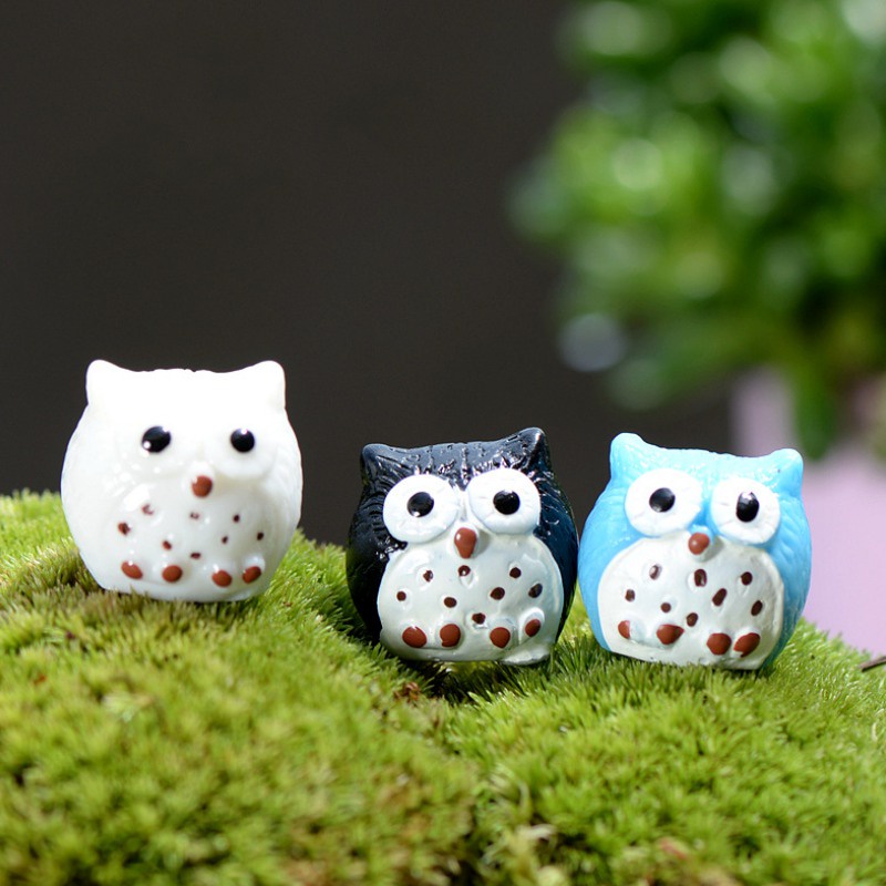 1 Đồ trang trí Chim Cú Trang Trí Vườn Cây Bonsai