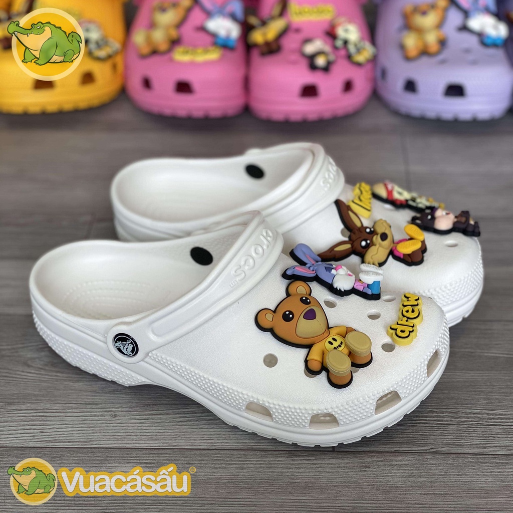 Dép CROCS DREW HOUSE JUSTIN BIEBER + Kèm Bộ STICKER Bản MỚI NHẤT siêu ĐẸP, Siêu ĐÁNG YÊU - Vua Cá Sấu