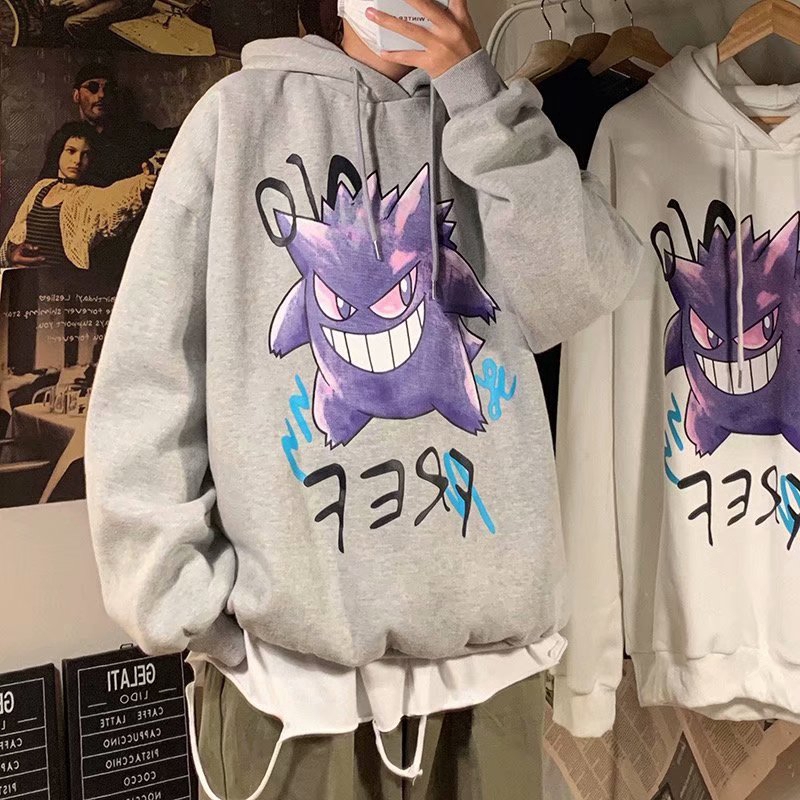 Áo khoác hoodie sweater phối nhung tay dài họa tiết pokemon kích thước M-3XL dành cho nam | BigBuy360 - bigbuy360.vn