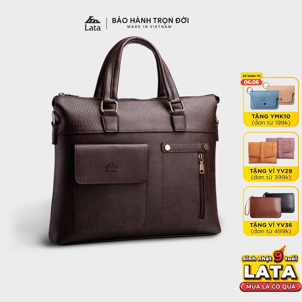 [Mã WABRDEC12 giảm 10% đơn 99K] Cặp da công sở thời trang nam LATA CA17 Nhiều màu | BigBuy360 - bigbuy360.vn