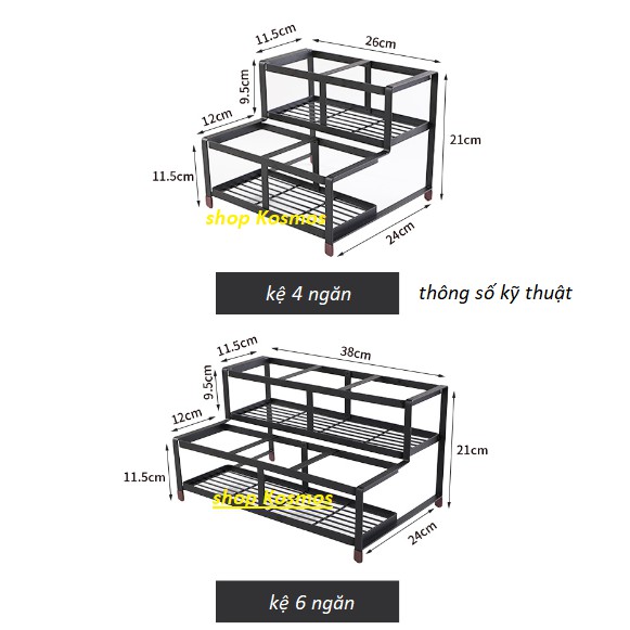 Giá, kệ đựng bình bơm siro, bình bơm đường 4 - 6 ngăn