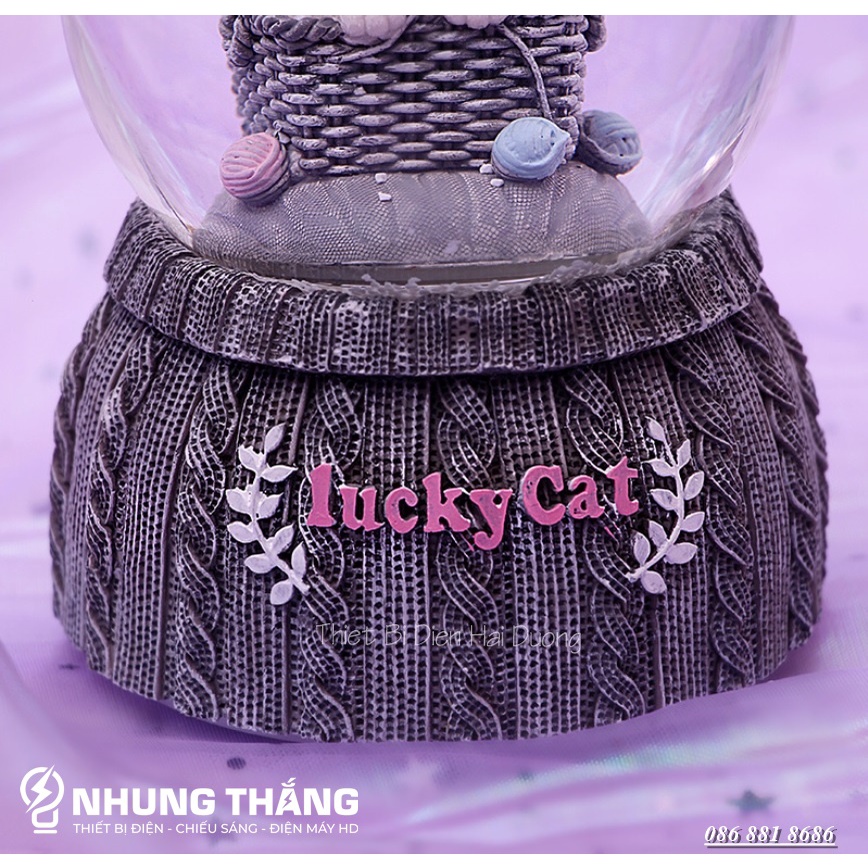 Quả Cầu Tuyết Phát Nhạc Hình Chú Mèo Siêu Dễ Thương - Thích Hợp Làm Quà Tặng Cho Các Dịp Lễ, Sinh Nhật - Tặng Pin