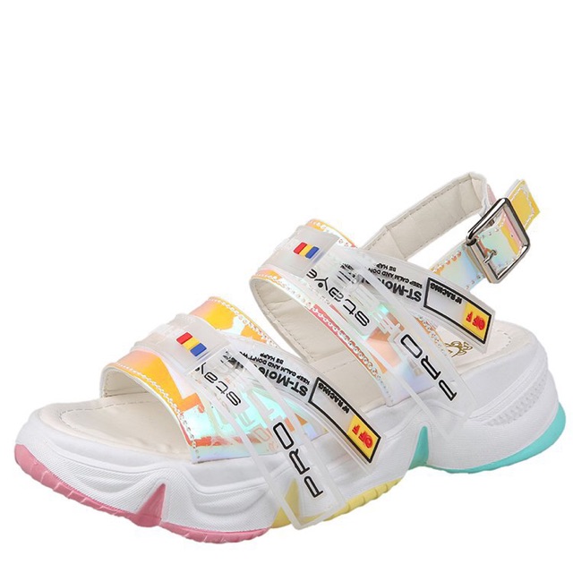 Giày sandal hologram sắc màu