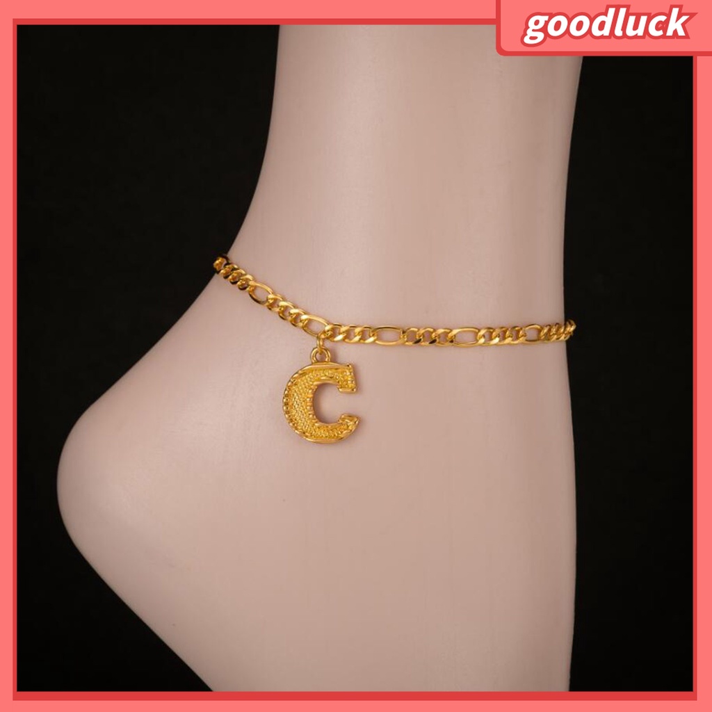 Goodluck| Lắc Chân Mạ Vàng/Bạc Mặt Hình 26 Chữ Cái Thời Trang Cho Nữ