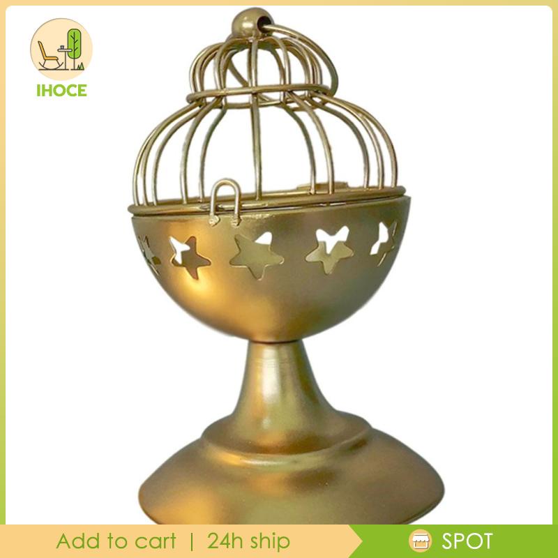 Giá đỡ đèn cầy hình lồng chim màu vàng phong cách cổ điển độc đáo trang trí bàn tiệc cưới
