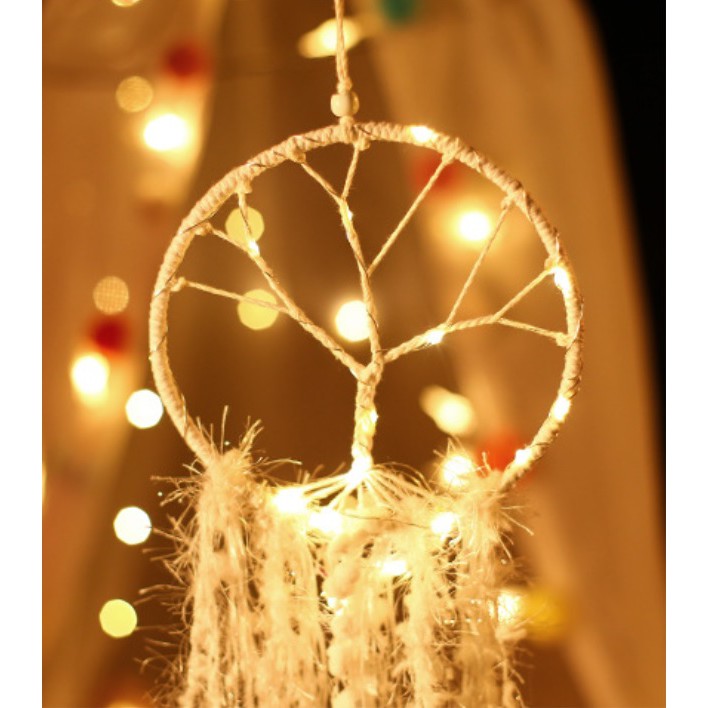 Macrame dreamcatcher Cây sự sống Tree of Life tặng kèm đèn LED trang trí