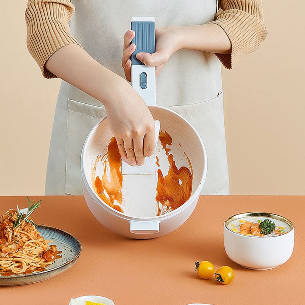 Oxygen072 Nồi Lẩu Điện Đa Năng Nồi Lẩu Mini Kèm Xửng Hấp Lẩu Điện Chống Dính 1.6L Công suất 110V 700W Trắng Di Động Cho Văn Phòng Tại Nhà Đi Du Lịch Trường Học