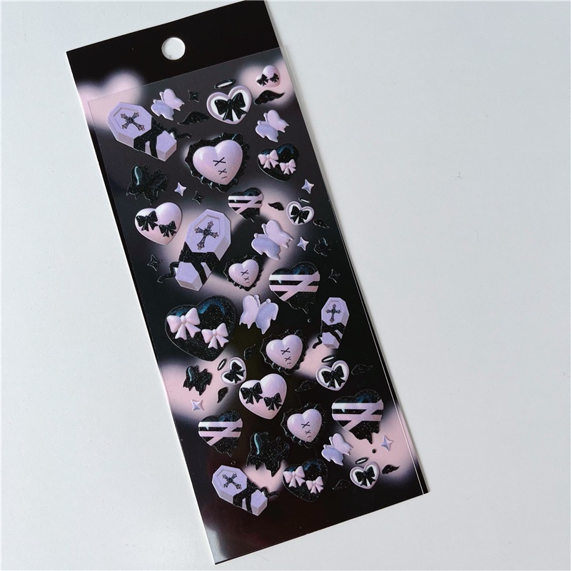 1 Miếng Dán Trang Trí Album Thủ Công DIY Hình Trái Tim Hoạt Hình Nhiều Màu Đáng Yêu