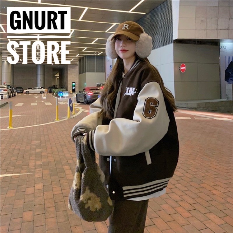 ẢNH THẬT KÈM VIDEO | Áo khoác Bomber freesize "số 6 " varsity jacket unisex "