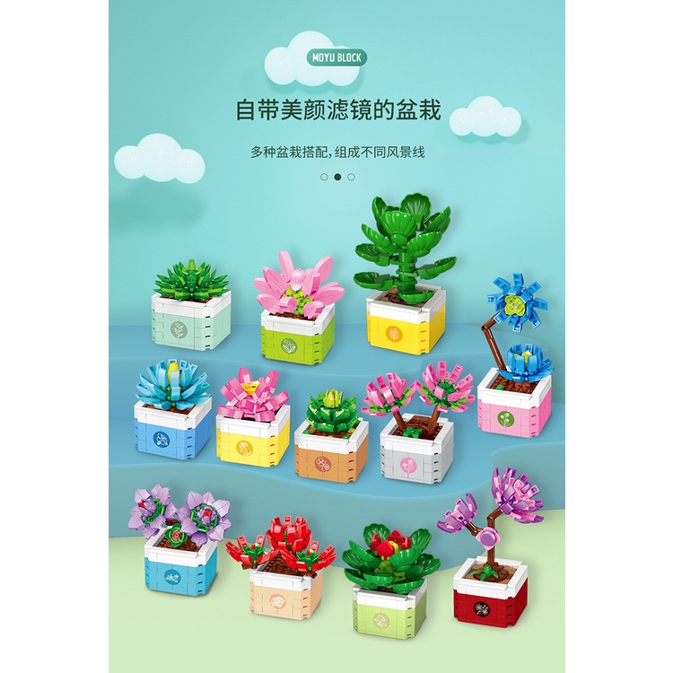 Mô Hình Đồ Chơi Lắp Ráp Cây Xương Rồng MY87036-47 Tương thích với gạch