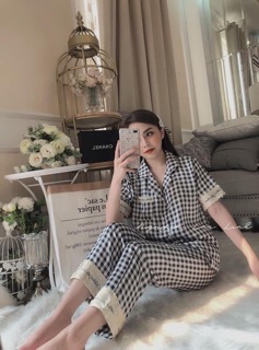 BỘ LỤA SATIN CARO Ô VUÔNG