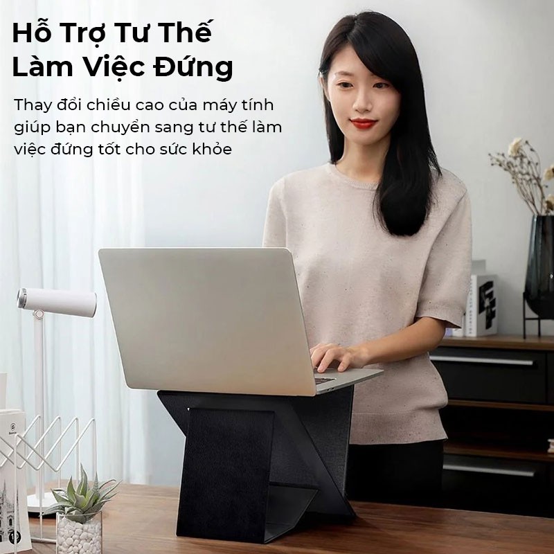 Giá Đỡ Macbook Baseus Ultra High Folding Laptop Stand Xếp Gọn Đa Dung Thay Đổi Nhiều Góc Độ, Hỗ Trợ Làm Việc Đứng