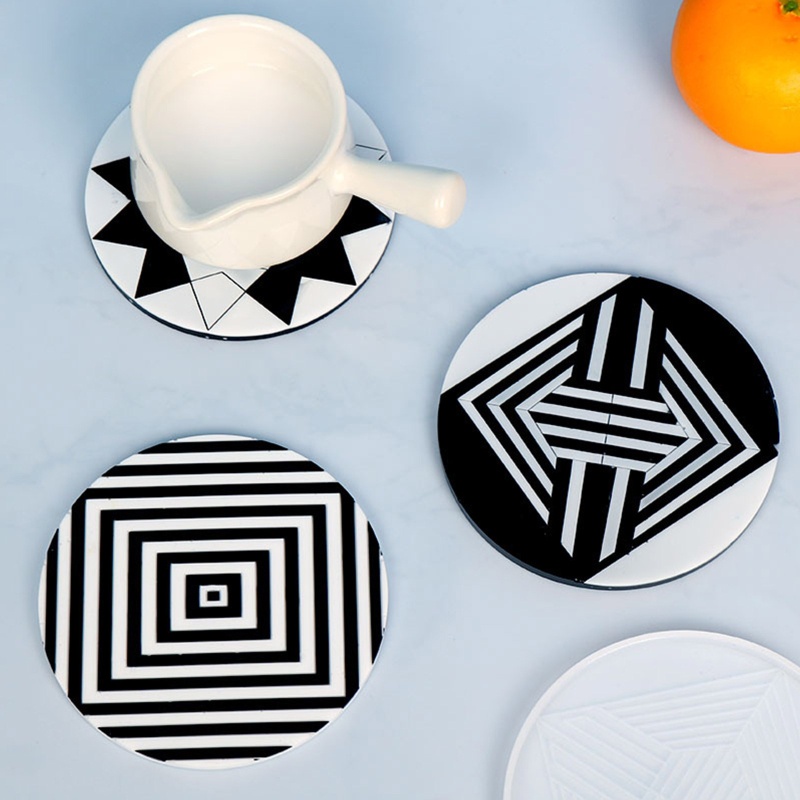 Sa Khuôn Silicone Làm Đế Lót Ly Họa Tiết Sọc DIY