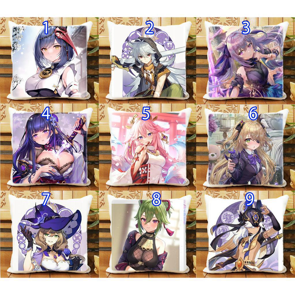 Gối in hình Yae Miko Razor Lisa Kujou Sara Keqing Cyno Raiden Shogun Beidou Traveler Electro Fischl Dori Kuki Shinobu M5