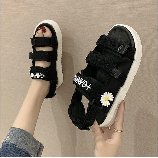 Dép Sandal Nữ   FREESHIP  dép quai dán hoa cúc Unisex nữ Cao Cấp BH61