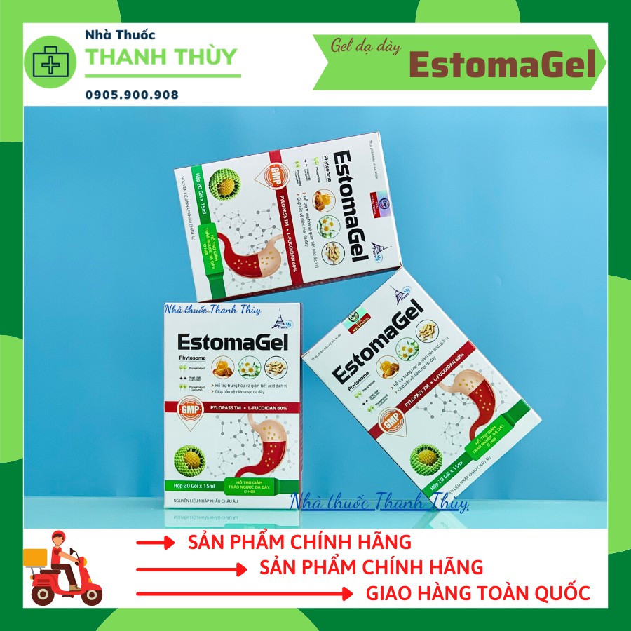 ESTOMAGEL Hộp 20 Gói x15ml Gel Uống Giảm Nhanh Cơn Đau Dạ Dày & Tá Tràng