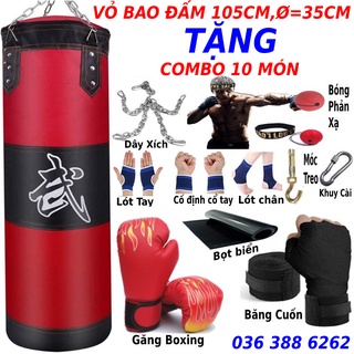 [1 tặng 10] Bao cát đấm bốc treo cao cấp giá rẻ người lớn, trẻ em trọn bộ tập võ boxing tặng combo 10 quà