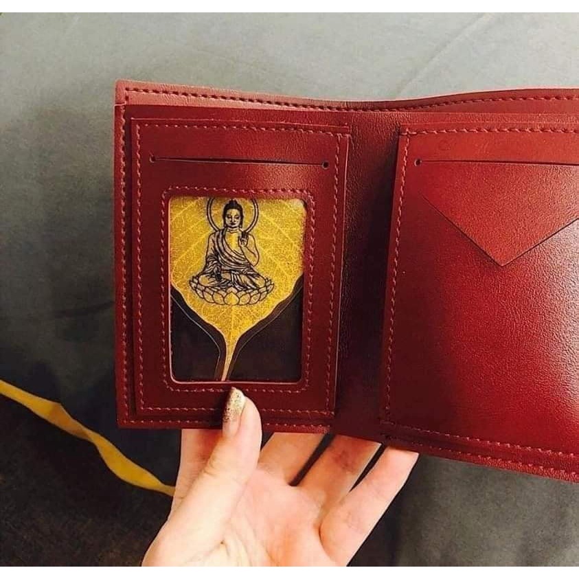 Lá bồ đề may mắn tâm phật cầu bình an tài lộc để ốp điện thoại treo xe MiibooShi D4.001