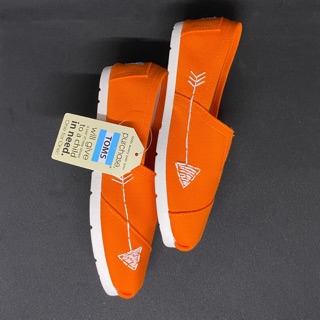 Giày toms Xương Cá CAM, ORANGE (Đế cao su đúc)