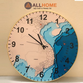 Đồng Hồ Decor Treo Tường Hình Tròn AllHome Trang Trí Nhà Cửa Kiểu Dáng Trẻ Chung Vintage Không Cần Khoan Tường