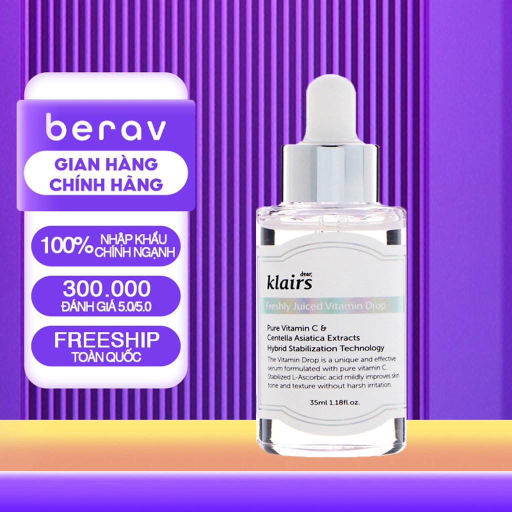 Tinh Chất Serum Klairs Freshly Juiced Vitamin C Drop Trắng Da, Mờ Thâm 35ml