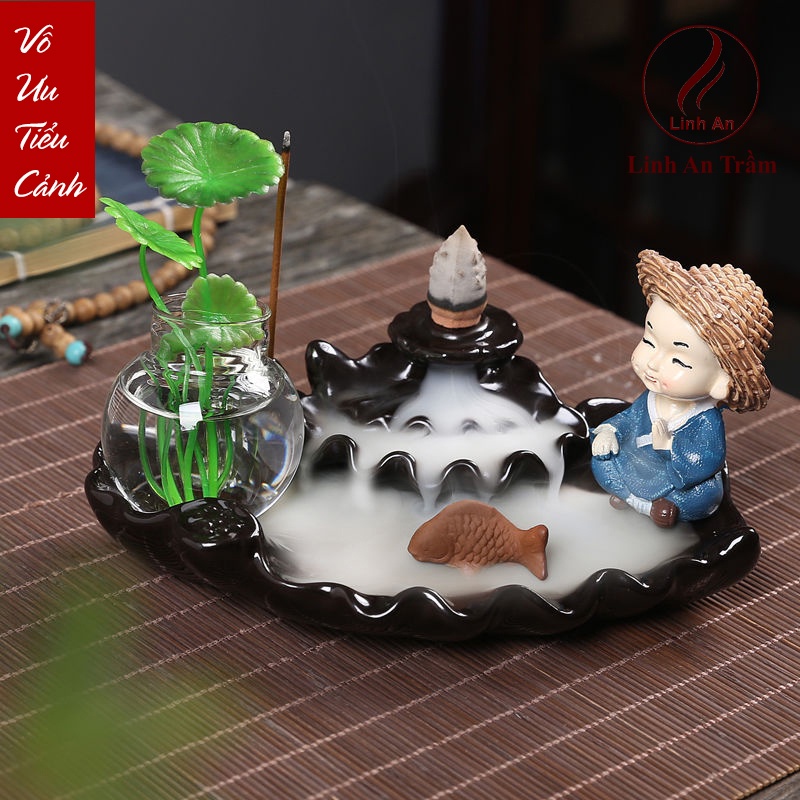 [Ảnh thật] Thác Khói Trầm Hương - Vô ưu tiểu cảnh (Ms 59 full bộ như hình) tặng 10 nụ trầm.