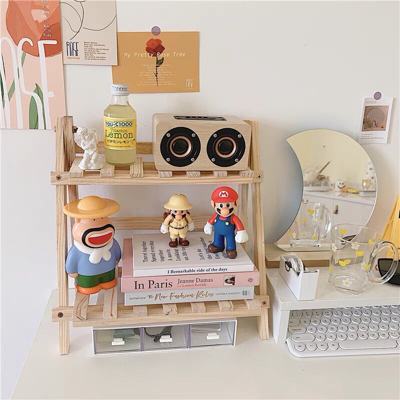 Kệ Gỗ 2 Tầng Mini Để Bàn Siêu Xinh,Tiện Ích.