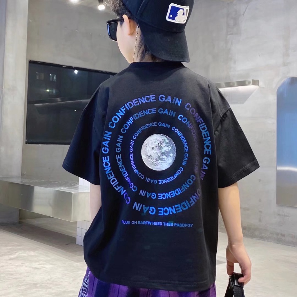 Áo thun BXPB ngắn tay dáng rộng in họa tiết thời trang mùa hè cho bé