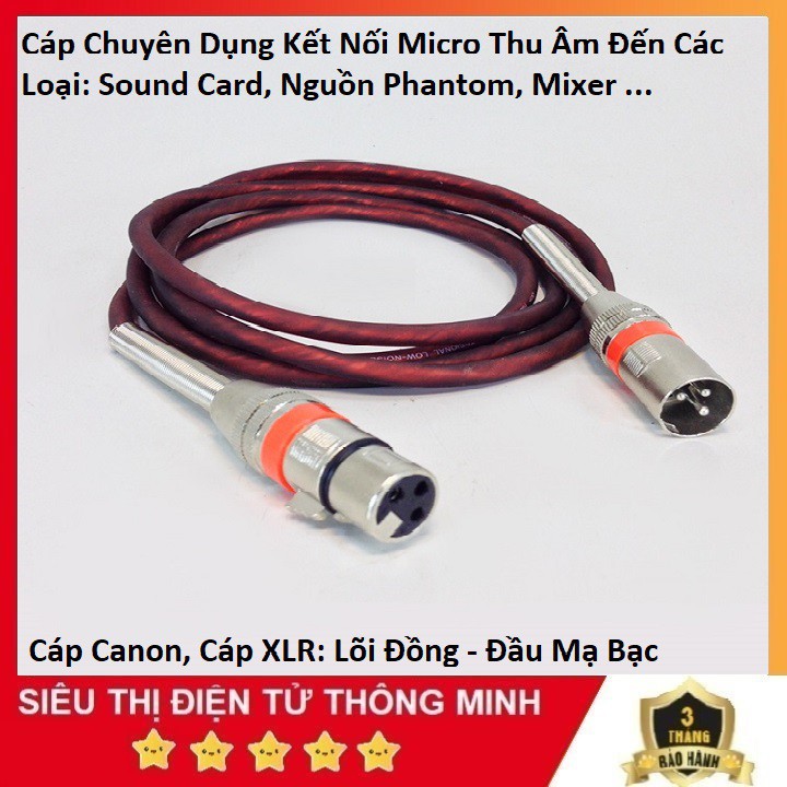 Dây Canon Kết Nối Micro, Cáp Kết Nối Micro Thu Âm XLR Đến Soundcard - Nguồn Phantom