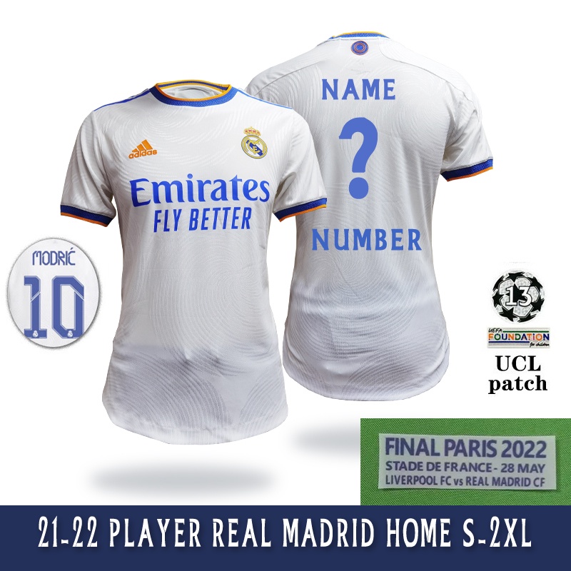Áo Thun Số 21-22 Cầu Thủ Real Madrid Size s-3xl* Có Sẵn Cho Người Chơi