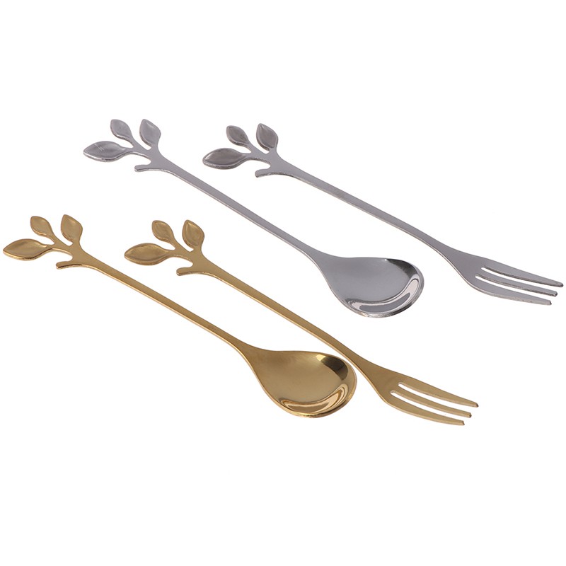 Muỗng Cà Phê Hình Chiếc Lá Bằng Thép Không Gỉ