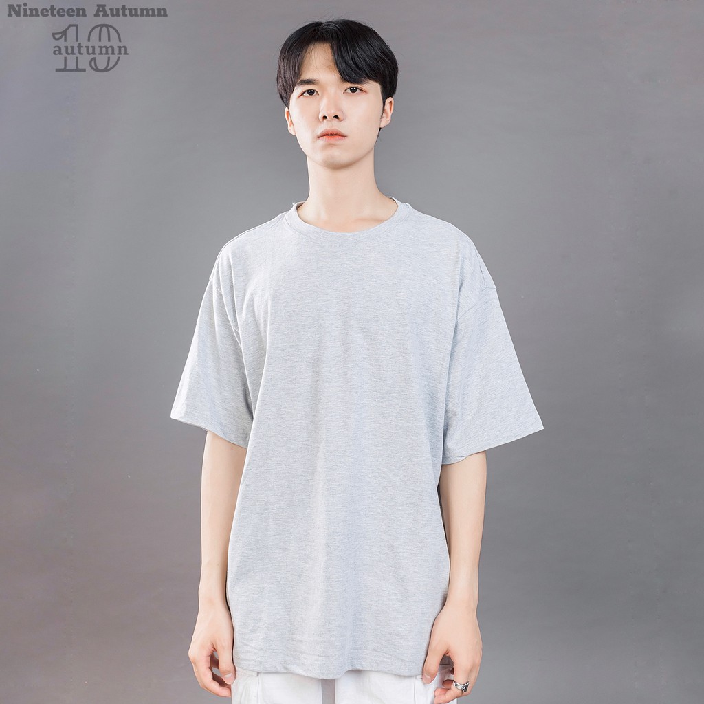 Áo thun Unisex Nineteen Bassic tee phông trơn nam nữ tay lỡ oversize form rộng