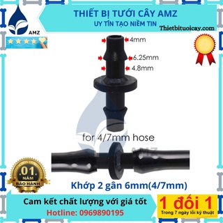 Khởi thủy 6mm(4/7mm) - khớp 2 gân 6mm - nối ống 6mm dùng trong hệ thống tưới