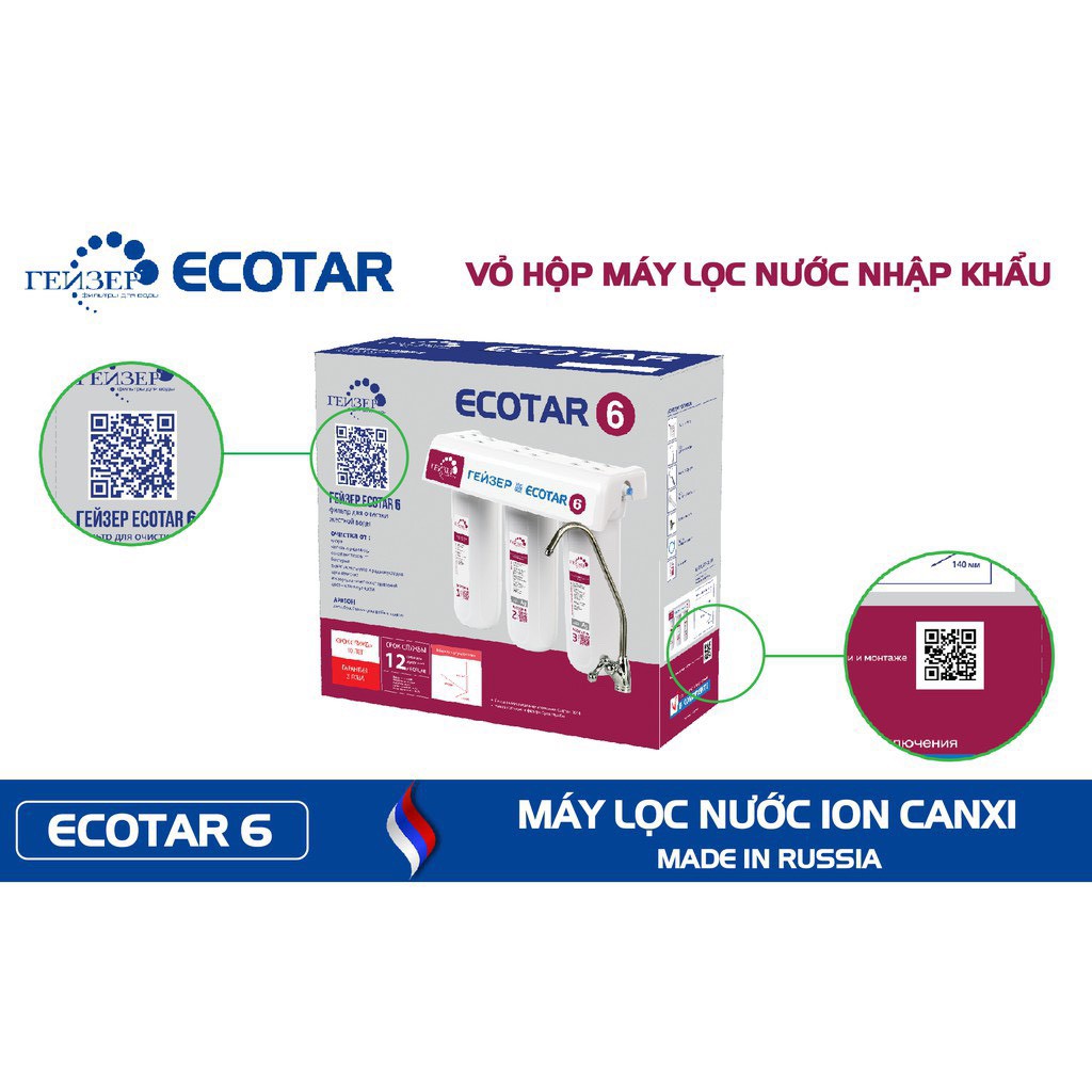 Máy Lọc Nước Nano Geyser Ecotar 6 ♥️ Máy Ecotar 6 chính hãng